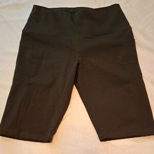 Olive Green Biker Style Shorts W/pockets